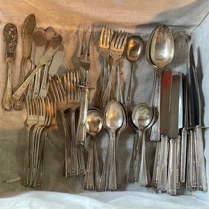 Wallace Monogram B silver collection plus William Sonoma B Mug